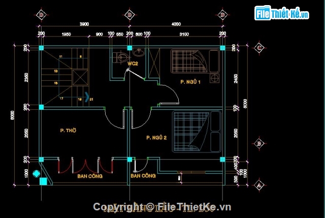 Bản vẽ,1 trệt 2 lầu,Bản vẽ autocad